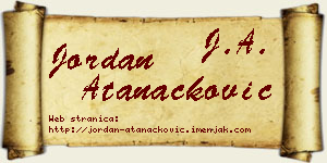 Jordan Atanacković vizit kartica